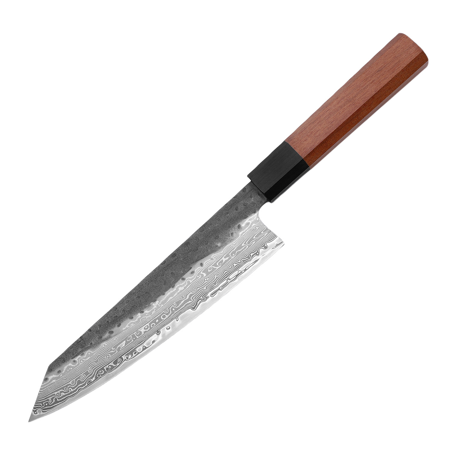 Sandalwood handle Damascus steel VG10 knife set, cutting sub-knife, chef's knife, all-purpose knife, fruit knife, forging hammer texture Application Scenario