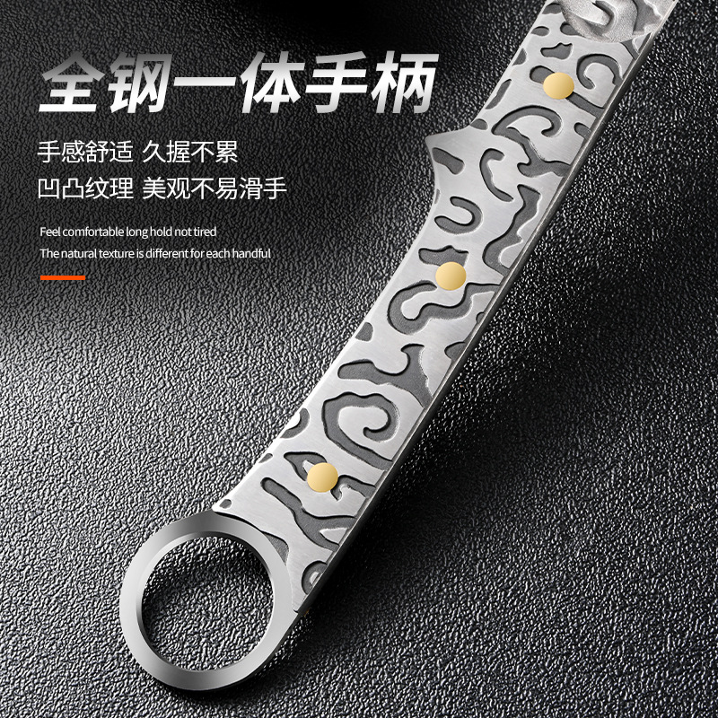 The manufacturer exclusively supplies multi-functional outdoor survival knives for the wild, such as woodcutting knives, hammer-textured forging knives, slaughtering knives, and camping tree cutting knives Specification drawing
