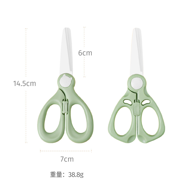 Ceramic baby food scissors, baby food scissors, portable ceramic scissors for takeout, children's vegetable and meat scissors wholesale Item Picture