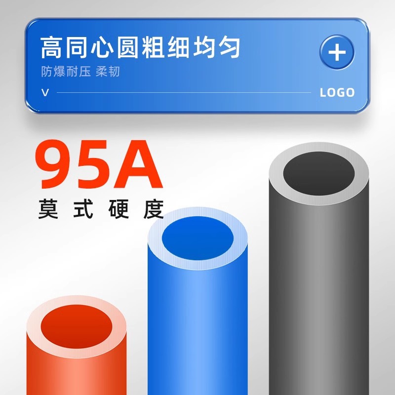 Pneumatic PU spring tube 8*5 red air compressor spiral air pipe telescopic hose pu spring tube, large quantity Specification drawing