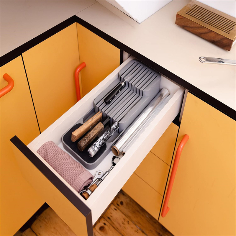 Cross-border delivery services include knife separation storage boxes, tableware drawer compartmentalized organization boxes, kitchen drawer storage boxes, and trays Specification drawing