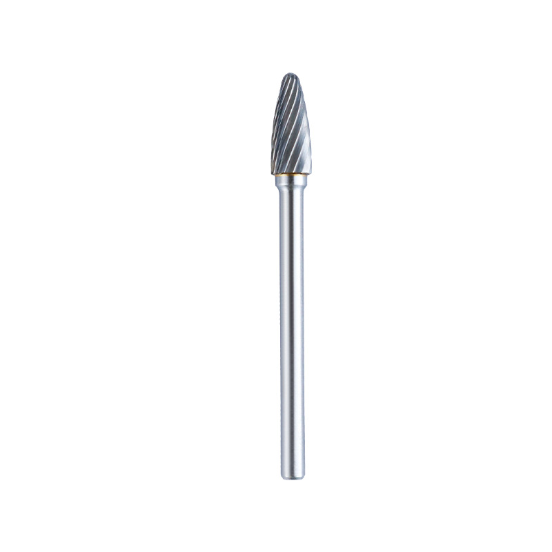 3mm handle single and double groove F-type tungsten steel grinding head, carbide rotary file, arc-shaped round head milling cutter, metal grinding and engraving Item Picture
