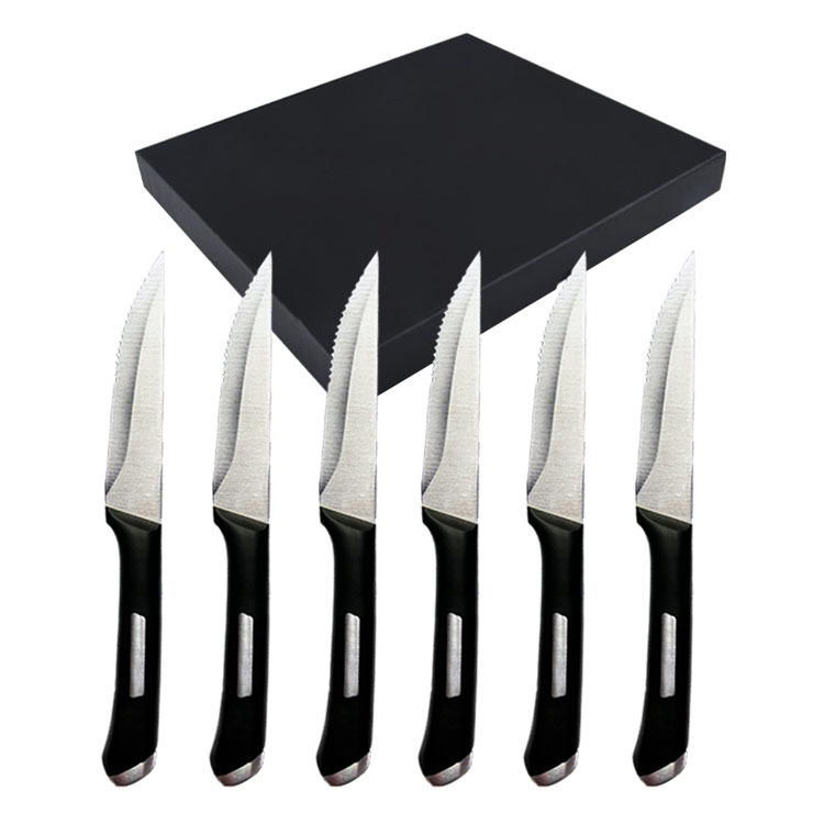 New POM with stainless steel strip Steak knife Set full figure