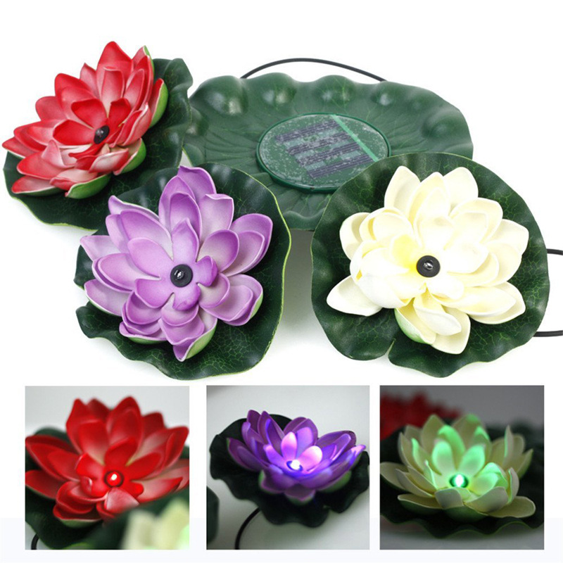Cross-border bestsellers: Solar lotus lanterns, landscape pool garden decorative lights, solar ornamental lights, and simulated lotus lanterns details Picture