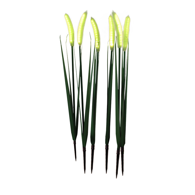 LED dogtail grass landscape lights, outdoor solar simulation flower lights, courtyard atmosphere, reed field insert lights Item Picture