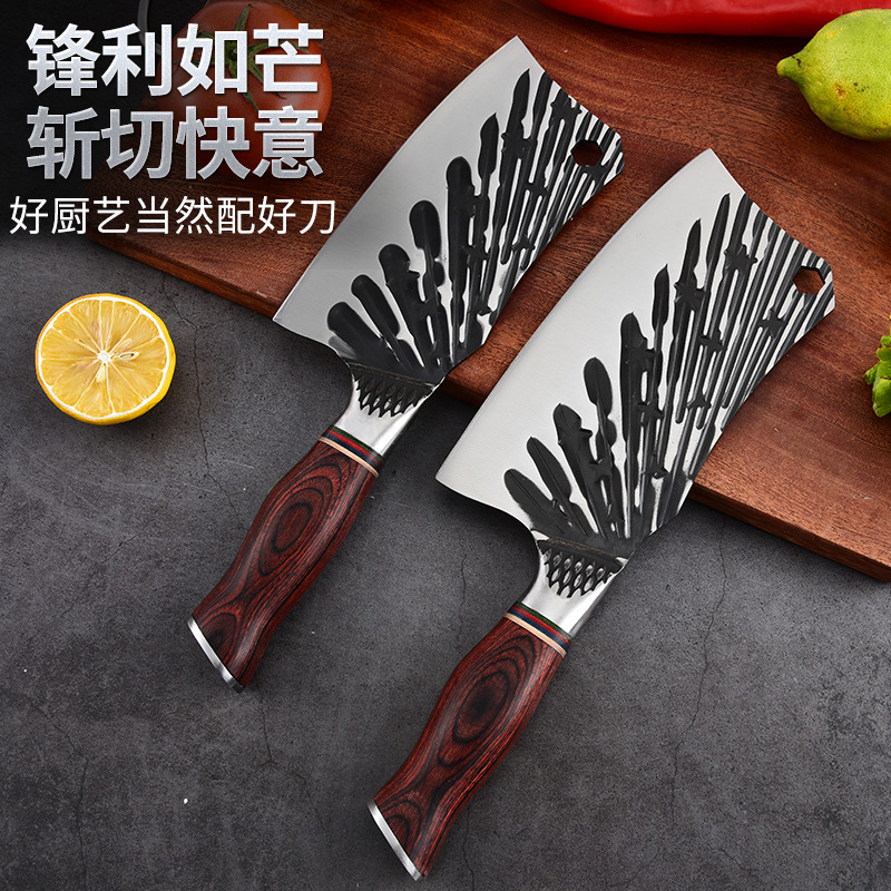 Wholesale of household forged kitchen knives, kitchen slicing and meat cutting sets, sharp and high-hardness chrome steel knives from the source factory Specification drawing