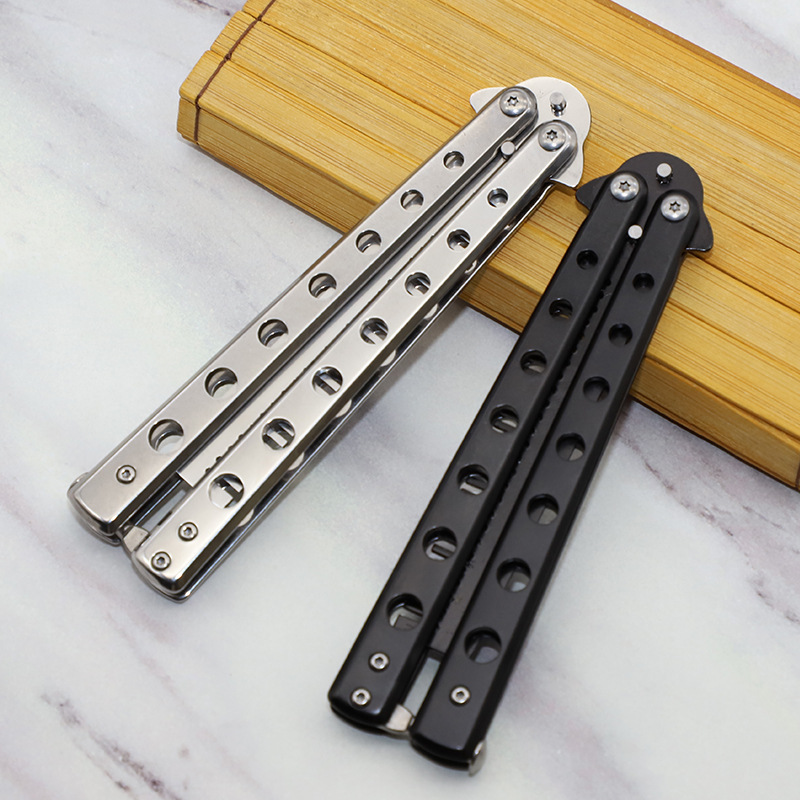 In-stock butterfly comb, folding butterfly comb, csgo butterfly knife, stainless steel swinging knife practice, swinging comb training comb Specification drawing