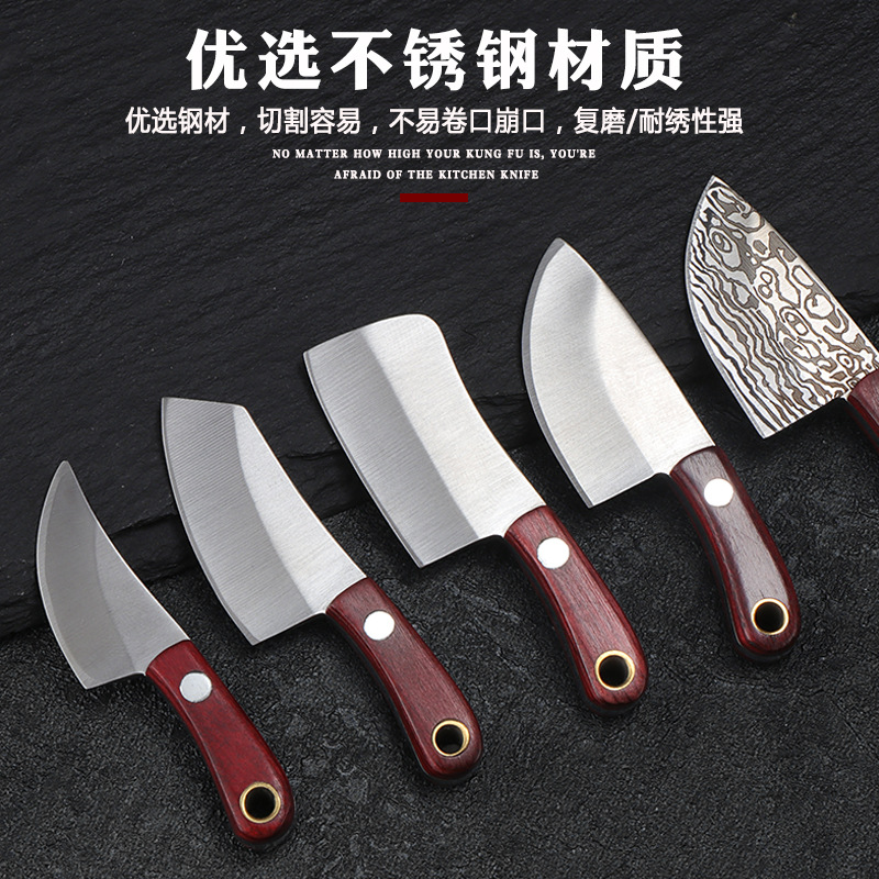 Stainless steel knife, mini kitchen knife, symbolizing wealth knife, Courier opening knife, pocket-sized fruit hanging knife, key chain knife details Picture