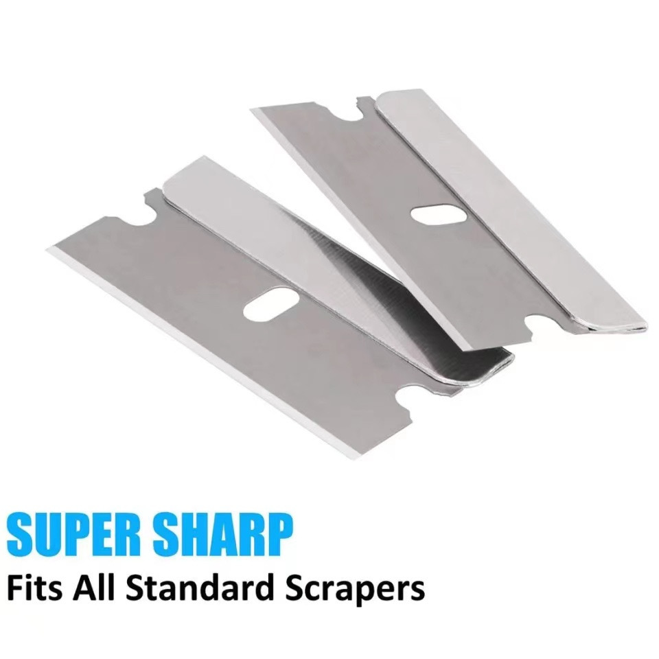 Stainless steel single-sided blade security clip blade, car film cleaning blade, glass glue remover blade Application Scenario
