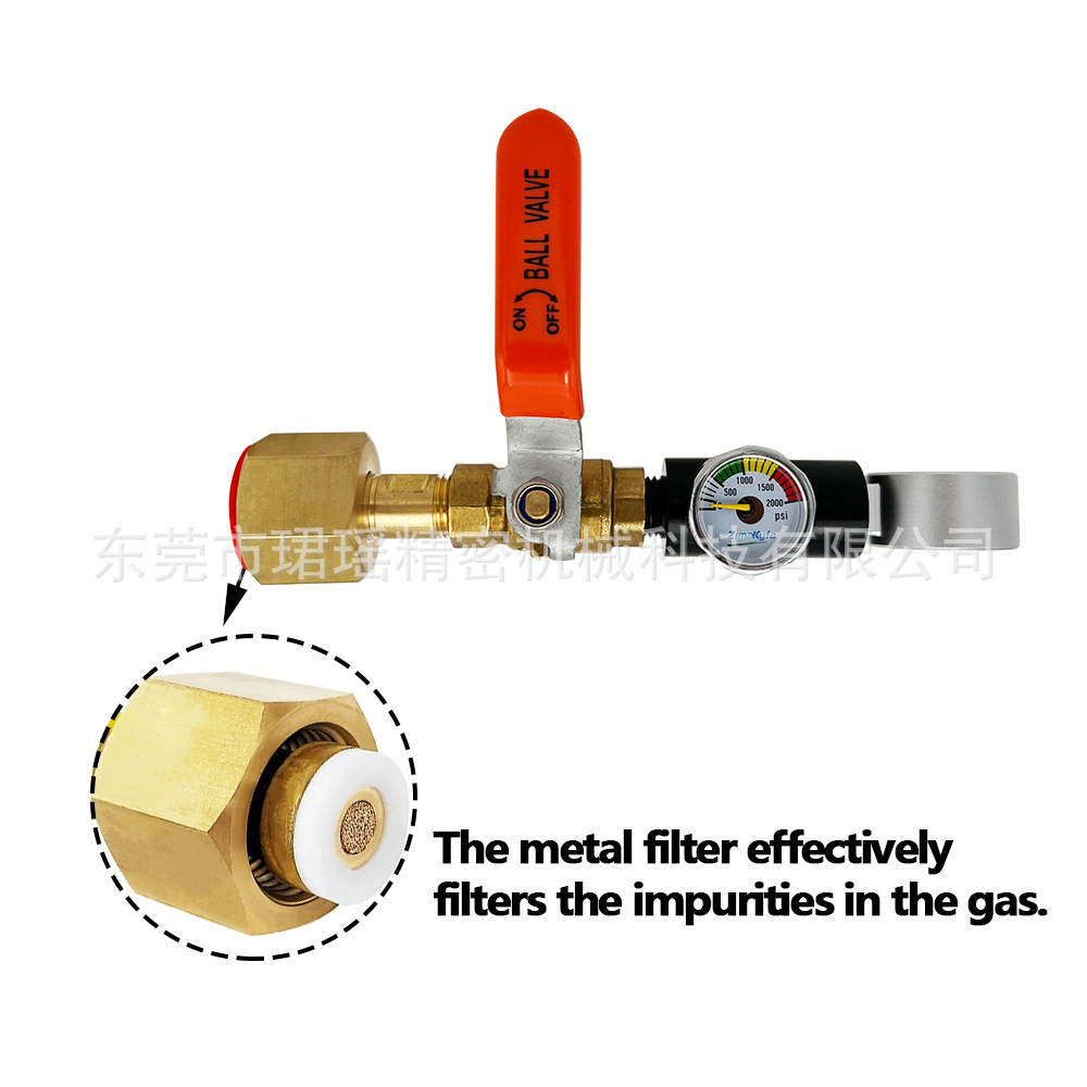 Cross-border Sodastream DUO/Terra/Art soda bottle inflation connector with pressure gauge, large to small Specification drawing