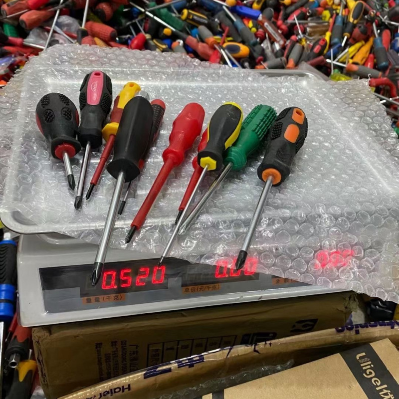 Street stall premium inventory weighing, hardware repair tools, cross-head single-head screwdrivers, through-hole screwdrivers Specification drawing