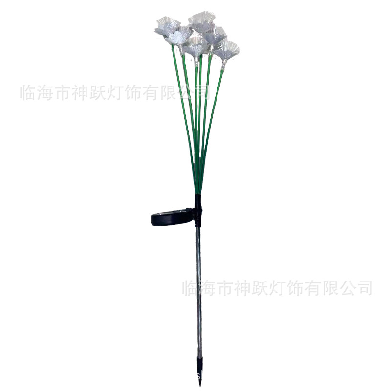 Seven-color solar cherry blossom light, fiber optic LED ground plug light, outdoor waterproof landscape light, courtyard garden decoration, lawn Item Picture