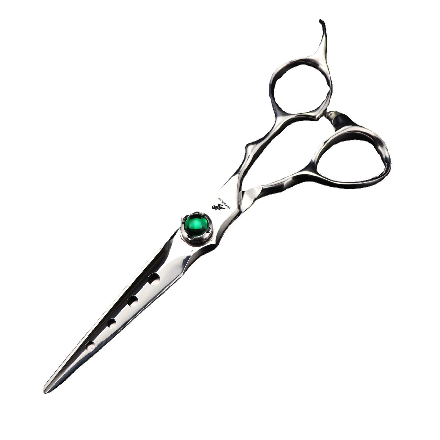 6.0-inch Napson Double Sword Green gemstone hair clipper Straight Cut Teeth clipper 1H Item Picture