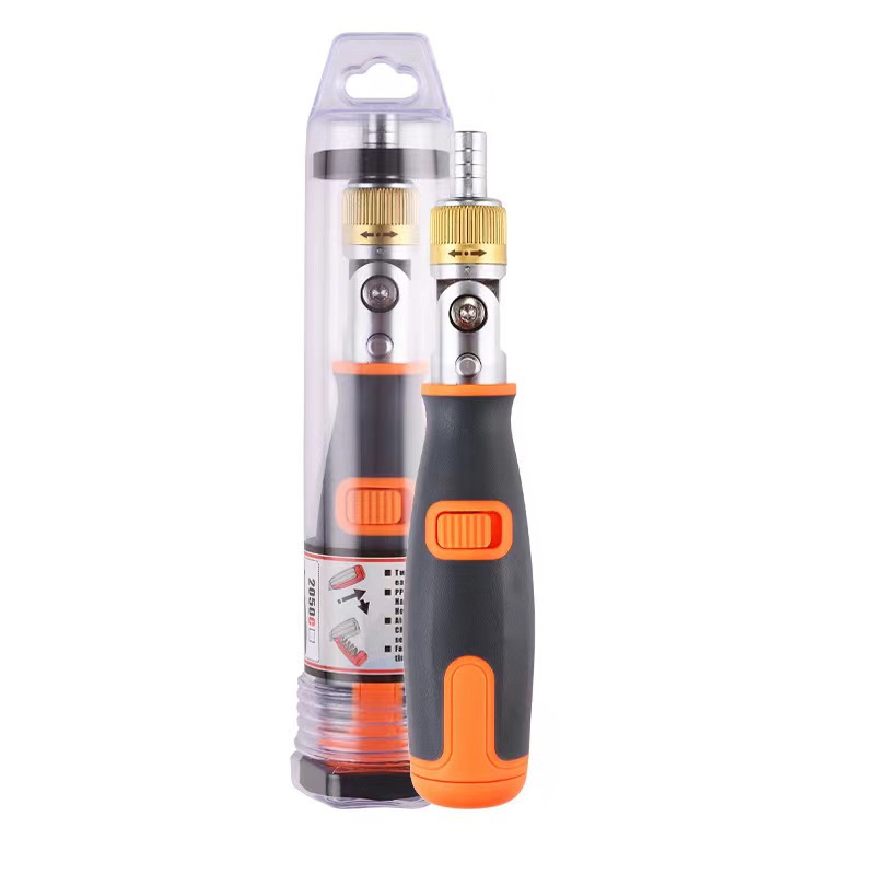 A portable car repair tool with a bidirectional, multi-functional and multi-angle ratchet screwdriver holder and built-in screwdrivers details Picture