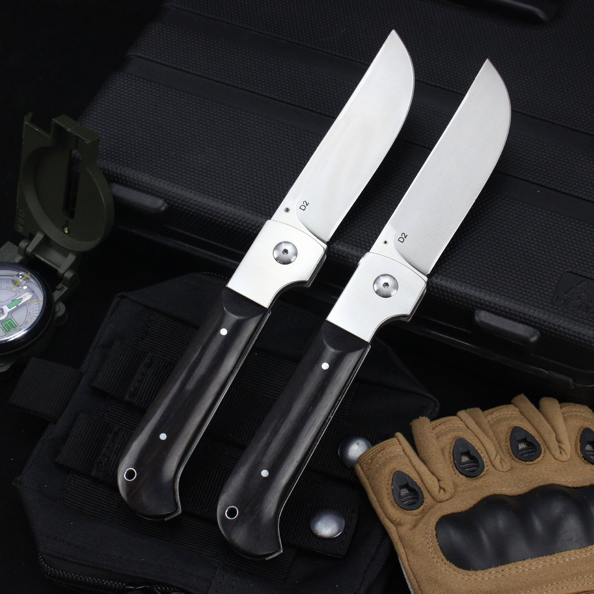 Russian Volsma ebony handle folding knife Portable D2 Outdoor tactical AliExpress folding knife details Picture