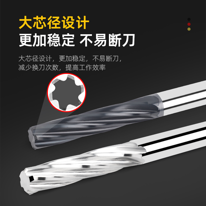 65-degree decimal point tungsten steel reamer reaming straight handle machine, hard alloy high-precision stainless steel aluminum reamer Specification drawing