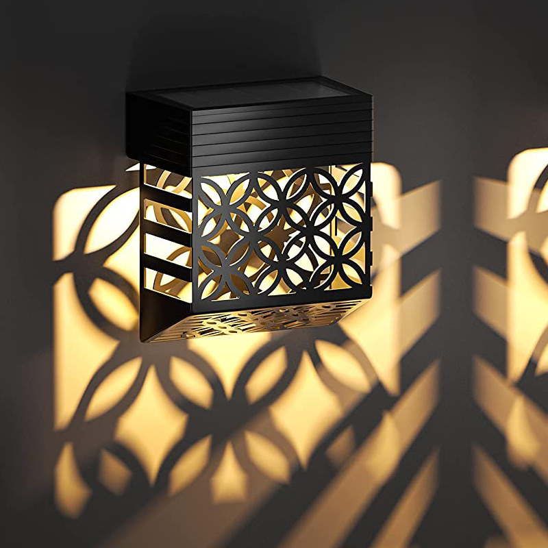 Solar-powered garden wall lamps, outdoor waterproof garden atmosphere sensing spotlights, terrace and balcony decorative lights Specification drawing