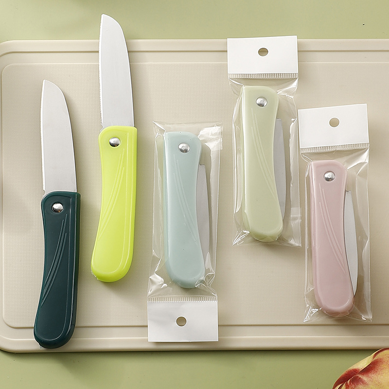 Fruit knife, folding stainless steel knife, supermarket fruit knife, printed LOGO, gift card insert, packaging, peeled, Yangjiang knife Application Scenario