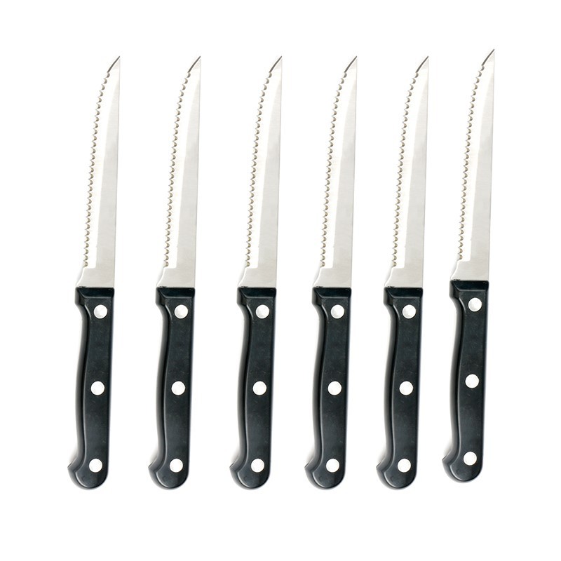 1.2MM outdoor barbecue BBQ knife, kitchen stainless steel steak serrated knife, Western cuisine steak knife full figure