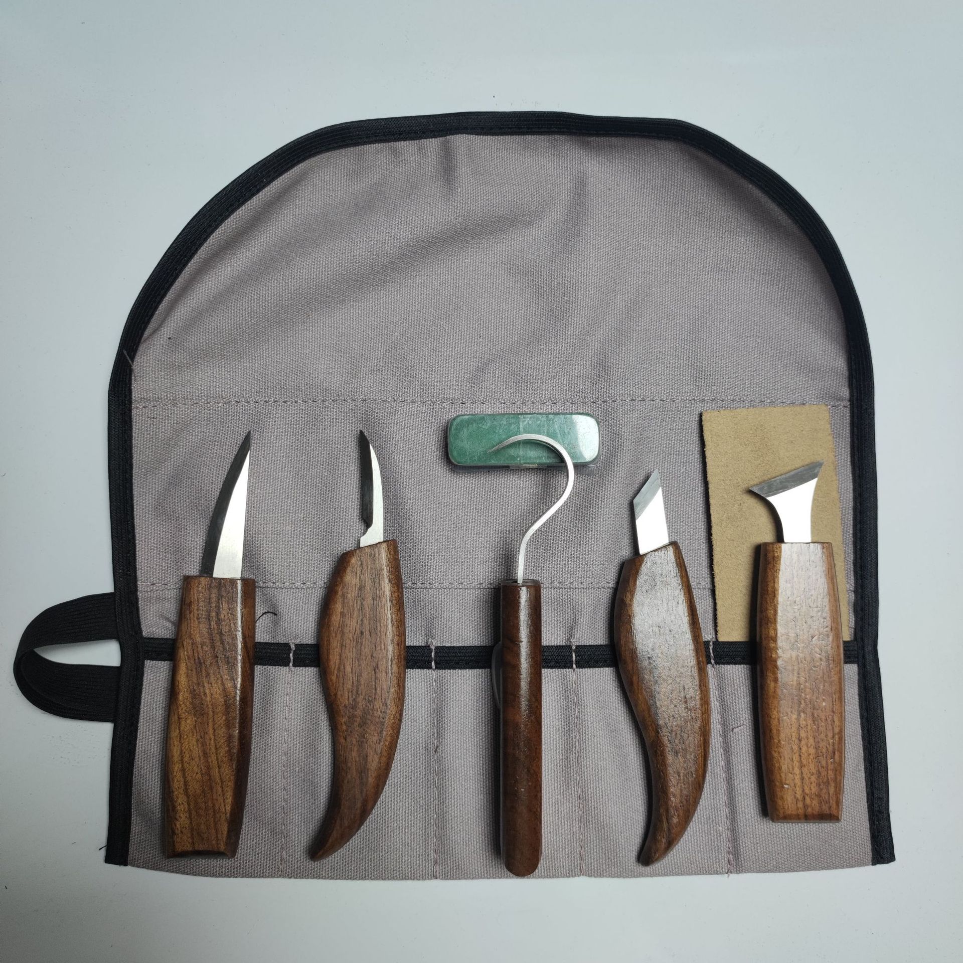 8-piece set of walnut wood carving knives, 9-piece set of walnut wood carving knives, 10-piece set of walnut wood carving knives full figure