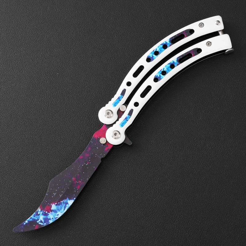 Portable CSGO practice folding game knife item Butterfly Training Knife Outdoor unedged swing knife undefined