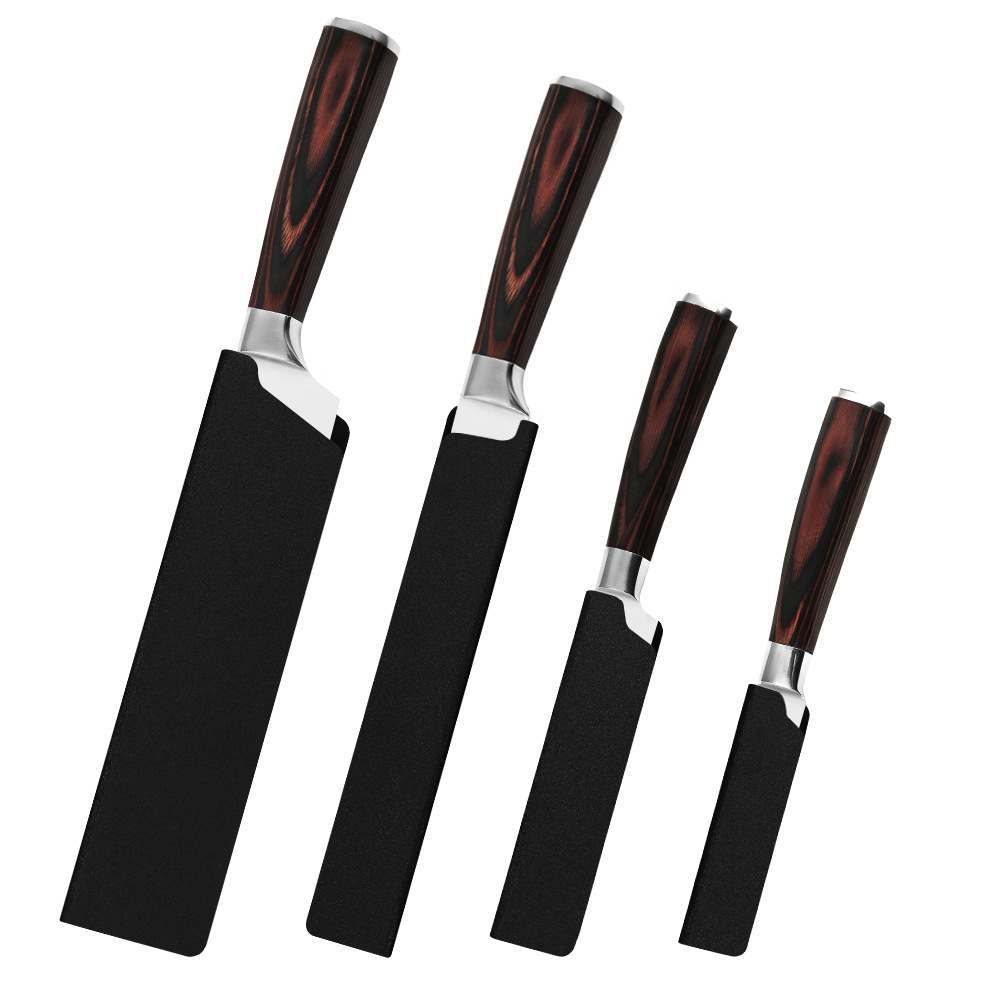 8-inch flocking knife cover, rectangular black ABS knife storage and protection cover, suitable for chef knives, kitchen knives and cutting auxiliary knives Item Picture