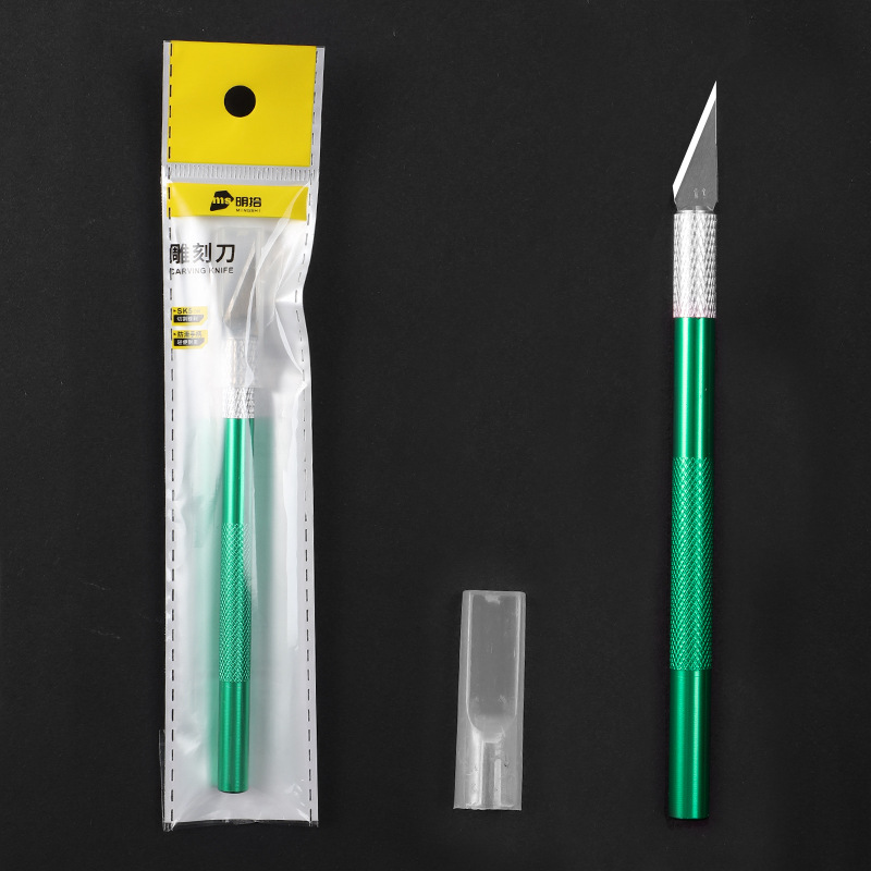 Mingshi Metal color engraving knives, paper-cutting knives, pen knives, planner tools, rubber stamps, engraving models, making engraving knives and pens undefined