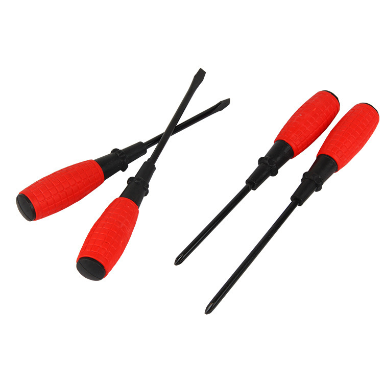 Red hand grenade cross-head screwdriver, 3-inch and 4-inch manual small screwdriver, multi-purpose screwdriver, magnetic Specification drawing