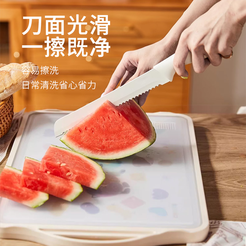 In stock: stainless steel bread knives, ceramic fruit knives, cake knives, ham knives, sharp-toothed watermelon knives, long cheese knives details Picture