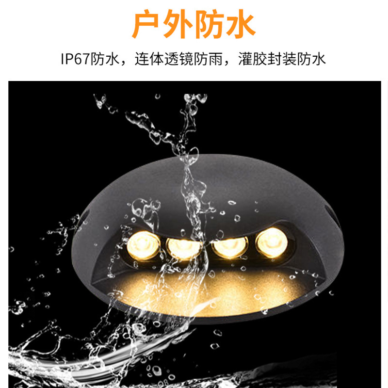 Outdoor turtle-back lights, scenic area track and plank road lights, side-emitting staircase lights, seven-color led, popular walkway light manufacturers Specification drawing