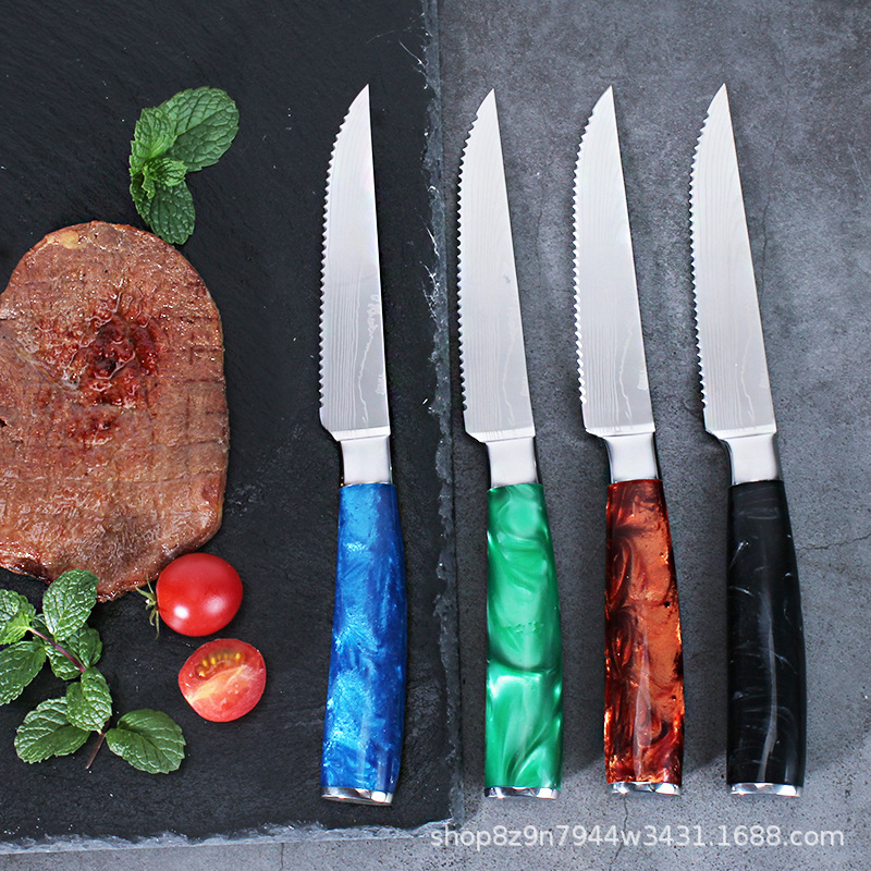 Cross-border German stainless steel Western-style household steak knife, serrated steak knife, hotel knife, kitchen fruit knife, small knife full figure