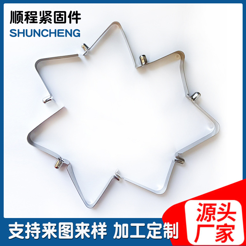 Factory direct sale of 6mm V-shaped spring plate riveted spring buckle telescopic tube positioning spring buckle hollow snap position details Picture