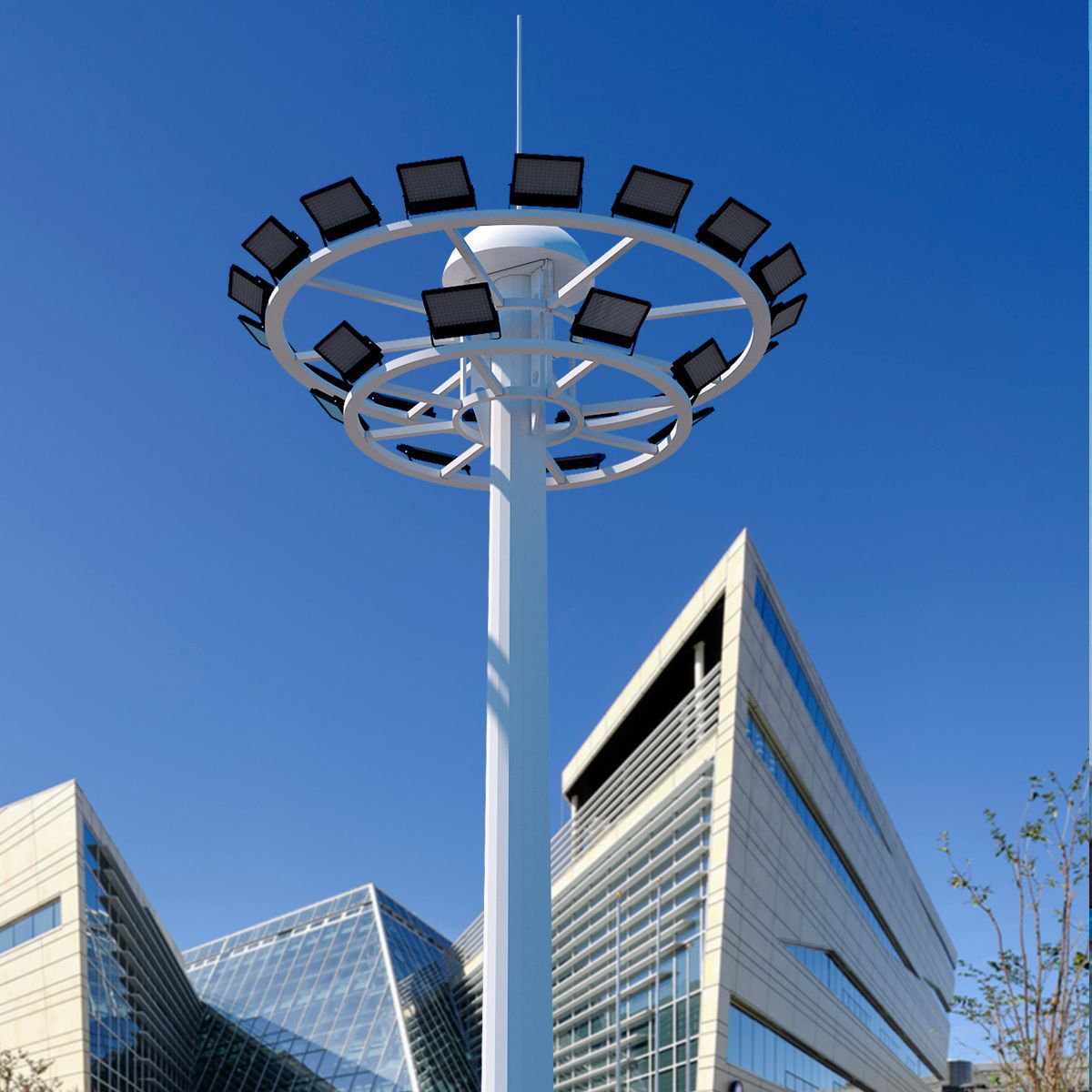 Lifting system, stadium lights, airport lights, LED12 meters, 15 meters, 18 meters, 20 meters, 25 meters, 30 meters, 40 meters, plum blossom lighting fixtures details Picture