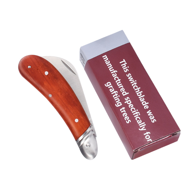 Red pear curved blade knife, folding electrician knife, carpet knife, 3CR13 stainless steel folding knife Item Picture