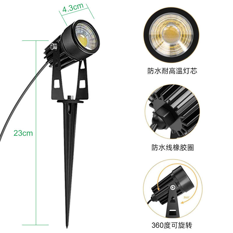 Cross-border exclusive lawn spotlights, tree lights, outdoor waterproof ground-penetrating lawn lights, neon seven-color RGBW landscape lights Item Picture