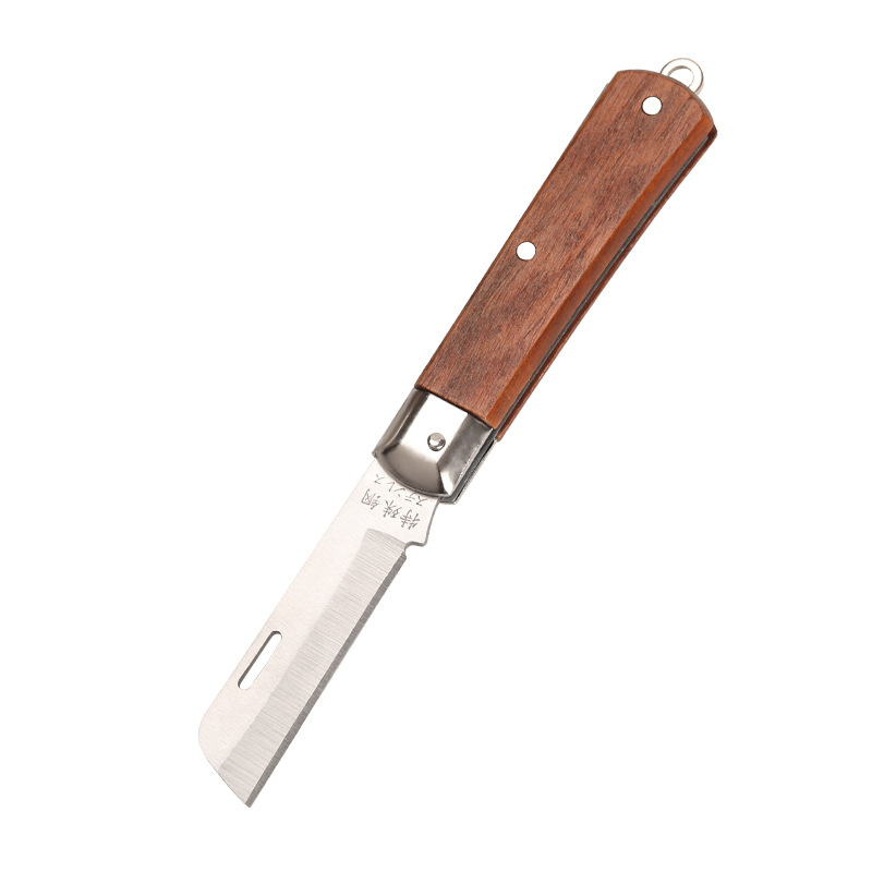 Wholesale electrician knives with wooden handles, folding straight blades and curved blades, multi-functional special steel stripping wire knives and wire knives undefined