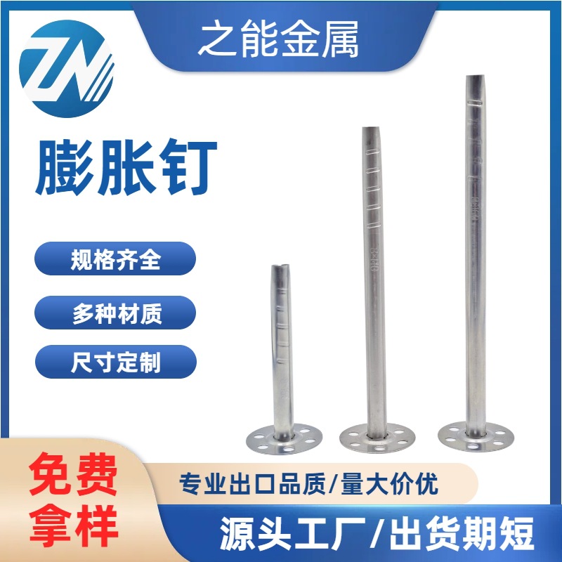 Factory direct sales of galvanized iron and stainless steel expansion nails for interior and exterior wall insulation of buildings, heat insulation fixed anchors, and metal hardware full figure