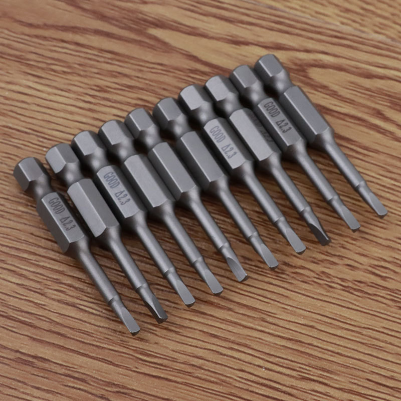 GOOD SH1/4*50*3.5*25*2.3 triangular screwdriver bit, screwdriver head S2 steel Specification drawing