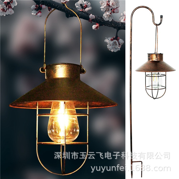 Amazon solar ironwork light bulbs, garden decorative lamps, disc tungsten filament lamps, shepherd hooks, retro hook lanterns full figure