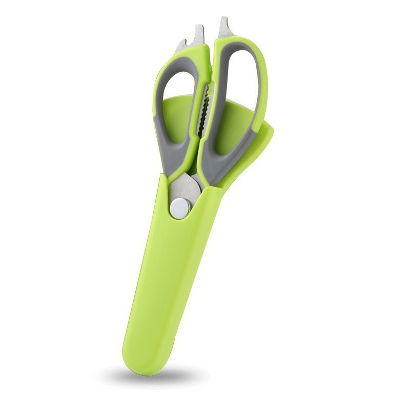 Multi-functional refrigerator scissors, stainless steel magnetic suction refrigerator, kitchen scissors, household food, chicken bone kitchen scissors in stock Item Picture