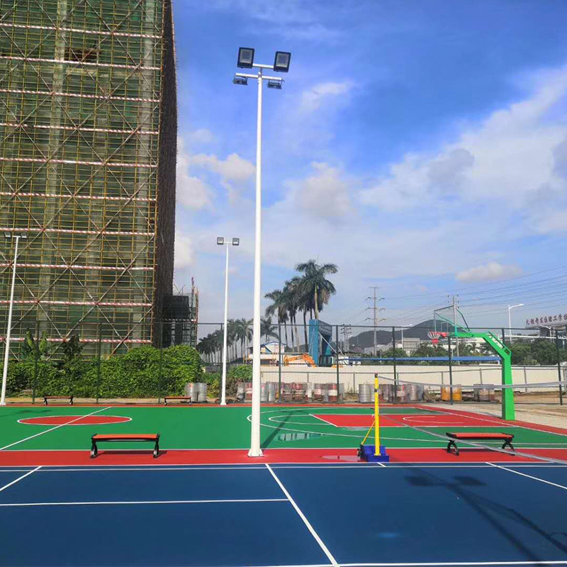 Wholesale of outdoor 6-meter and 8-meter court led lights, basketball court and badminton court mid-pole lights, double-headed court lights details Picture