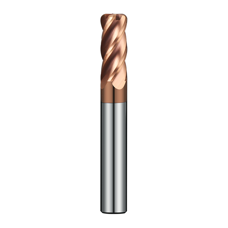 4-edge 55-degree hard alloy tungsten steel round nose milling cutter hrc55 extended four straight shank coated CNC bull nose end milling cutter Item Picture