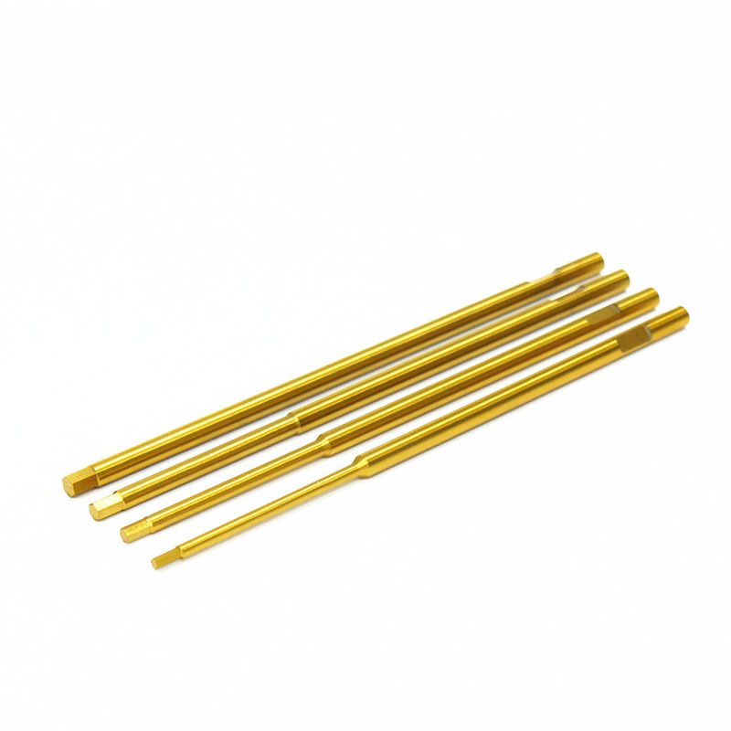 Imported high-speed steel titanium gold hexagonal screwdriver head model tool accessories, hexagon socket screwdriver, titanium-plated screwdriver pins details Picture