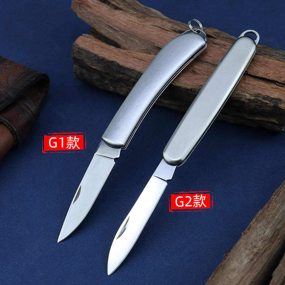 Folding small fruit knife, sharp for household use, suitable for cutting fruits and peeling, portable and easy to open packages, stainless steel multi-functional knife details Picture