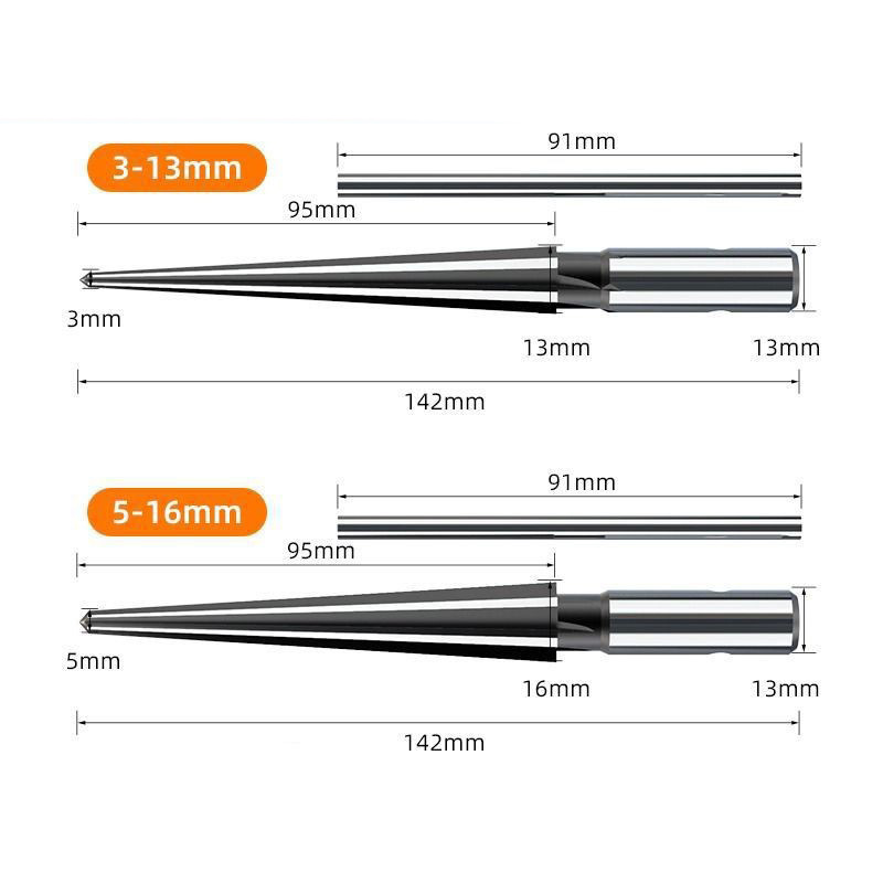 Cross-border hand reamers, stainless steel woodworking type machine conical reamers, T-shaped hole reamers 3-13mm in stock undefined