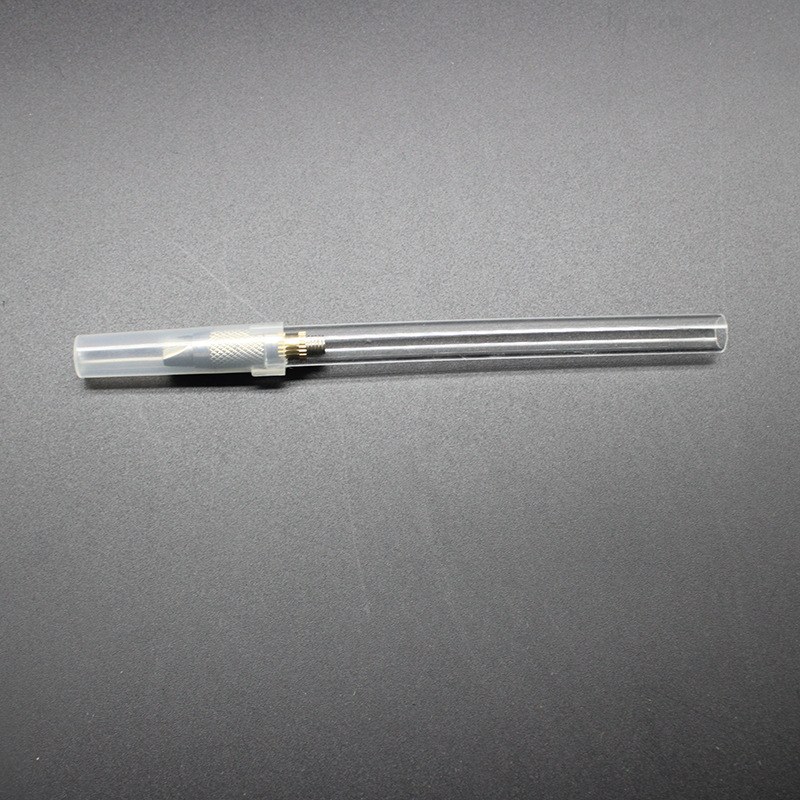DIY handmade pen knife accessories: Plastic transparent engraved pen knife, pen cap, small black engraved pen knife, round pen cap Item Picture