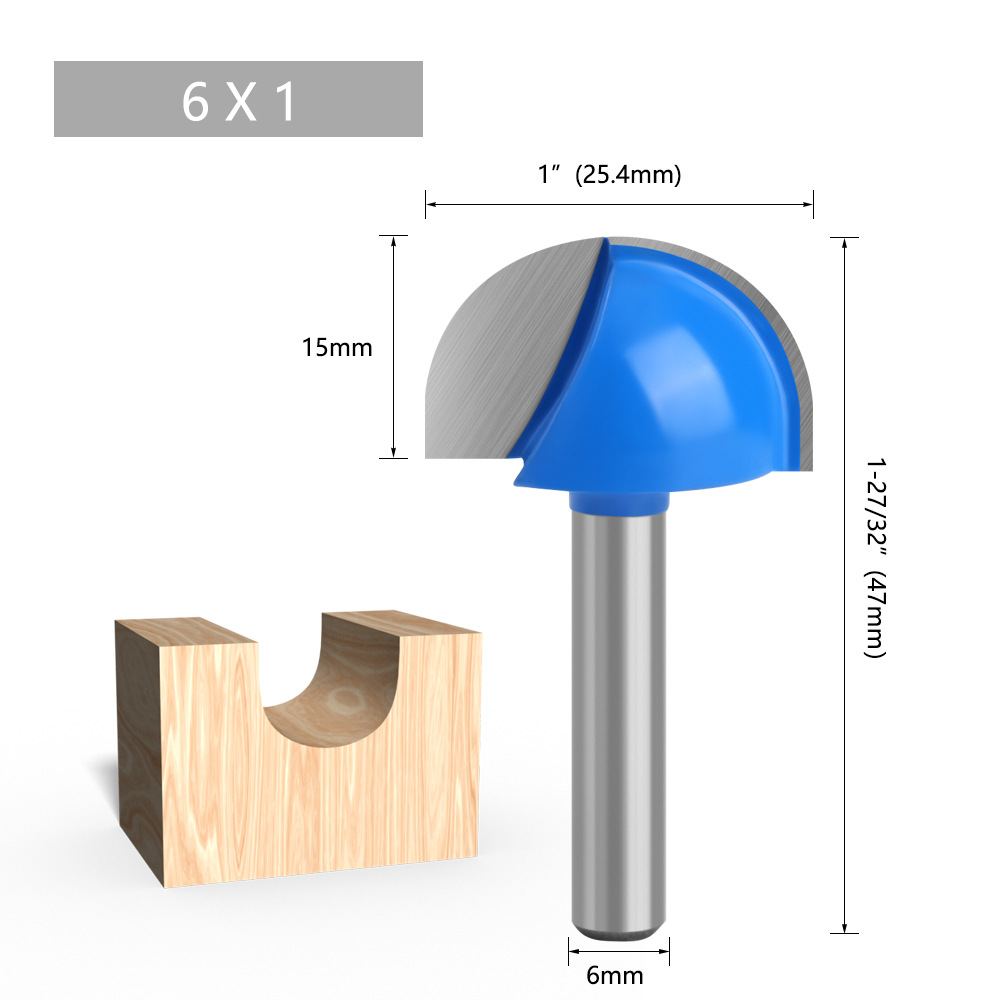 Blue 1/4, 6-piece round-bottom knife, woodworking semi-circular relief knife, round-bottom lace knife, round-head engraving machine ball knife undefined