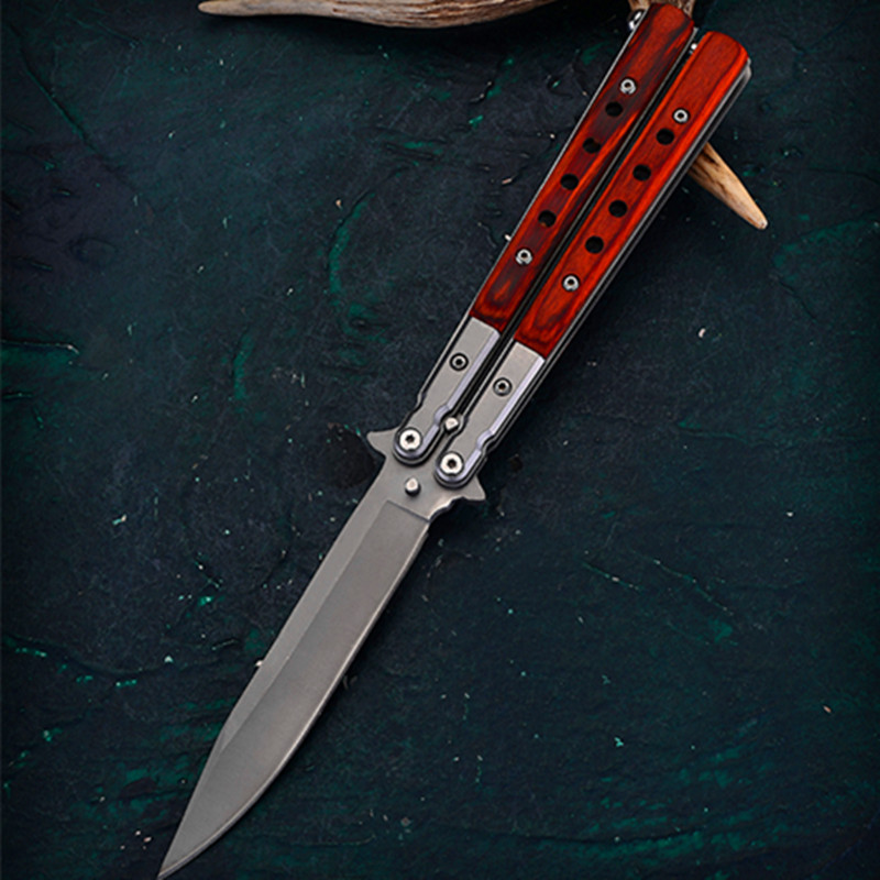 Shanghai wooden-handled butterfly swing knife, butterfly knife practice tool manufacturer, non-sharp, portable, collectible hobby undefined