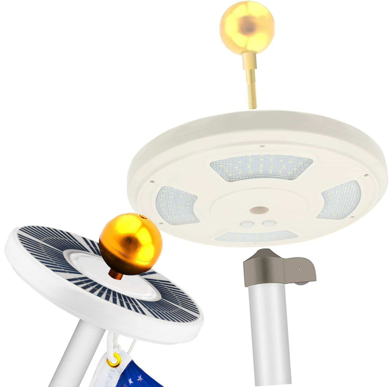128LED outdoor solar flagpole lights, flag lights, national flag lights, garden lights and camping lights are selling well on Amazon full figure