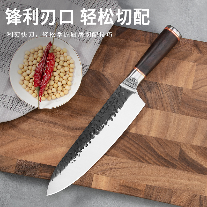 The manufacturer has in stock forged household chef knives, stainless steel meat slicers, slicing knives, chef knives, kitchen knives and splitting knives Specification drawing